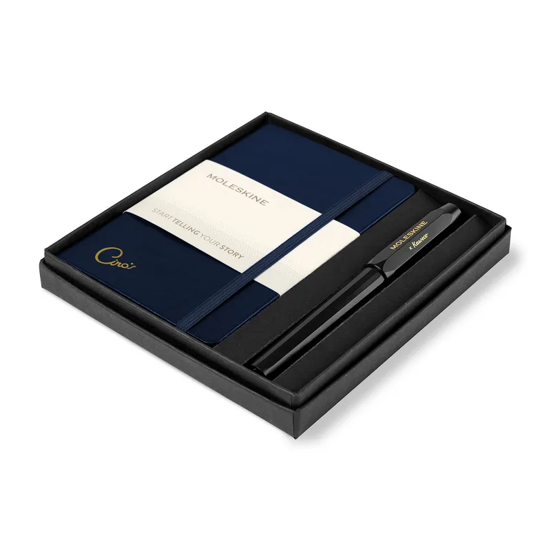 Moleskine® Pocket Notebook and Kaweco Pen Gift Set - Sapphire Blue