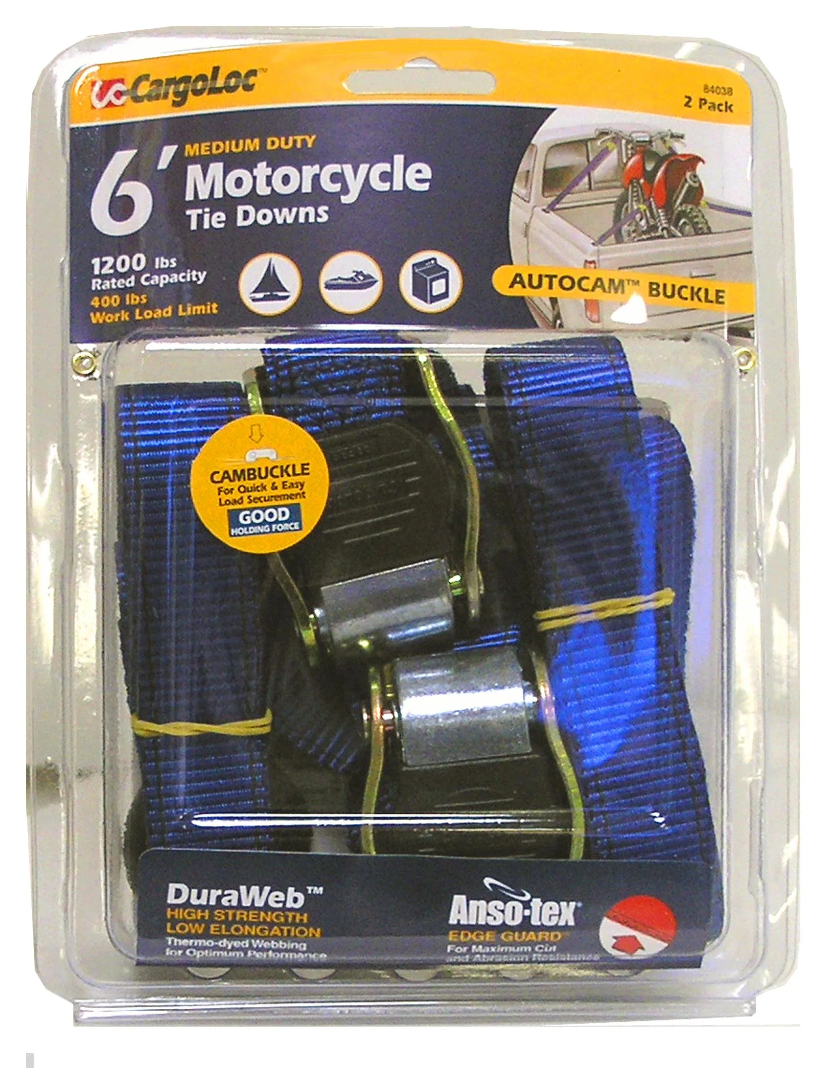 Allied Cargoloc 2-Piece Motorcycle Tie Downs
