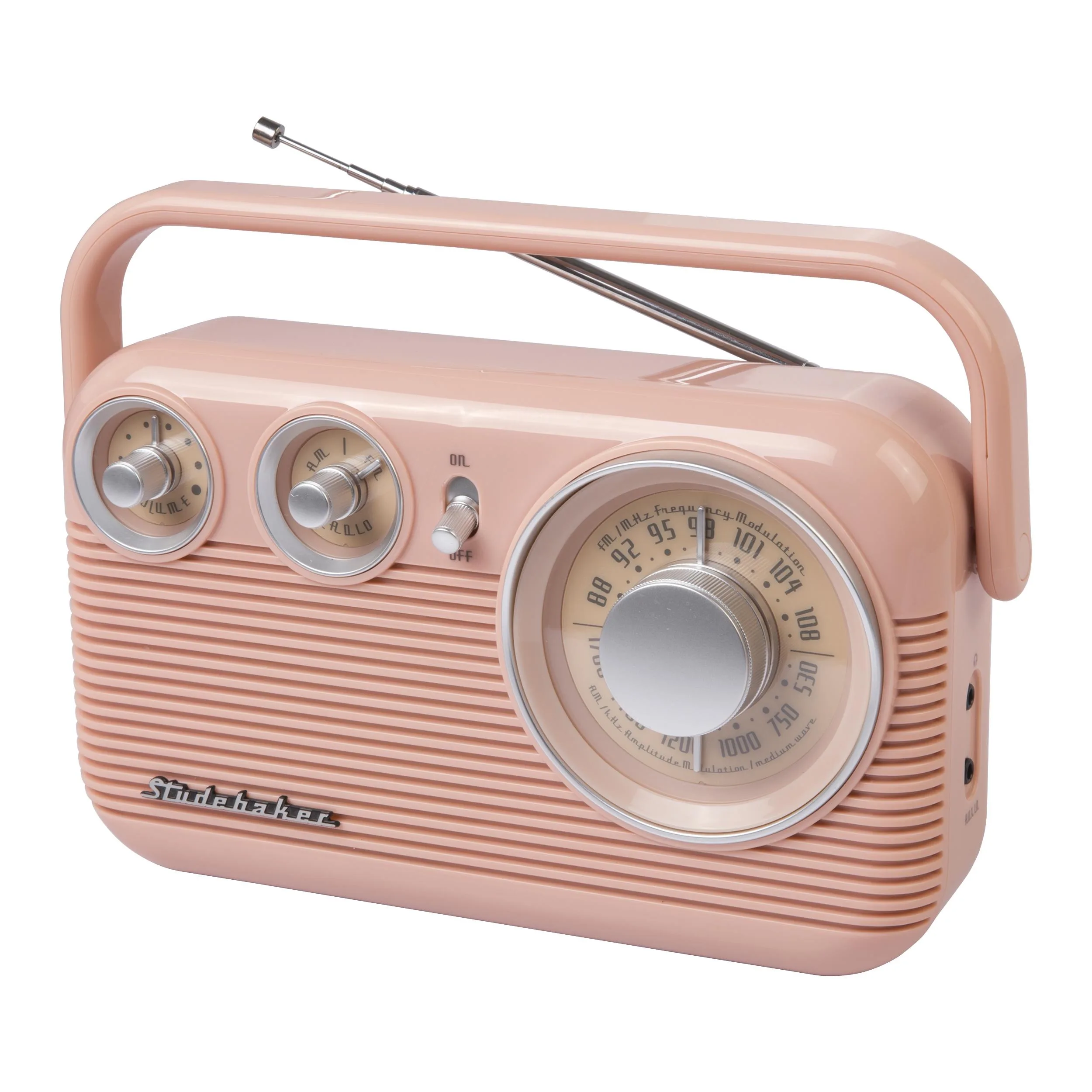 Studebaker Rose/Gold Portable Am/Fm Radio