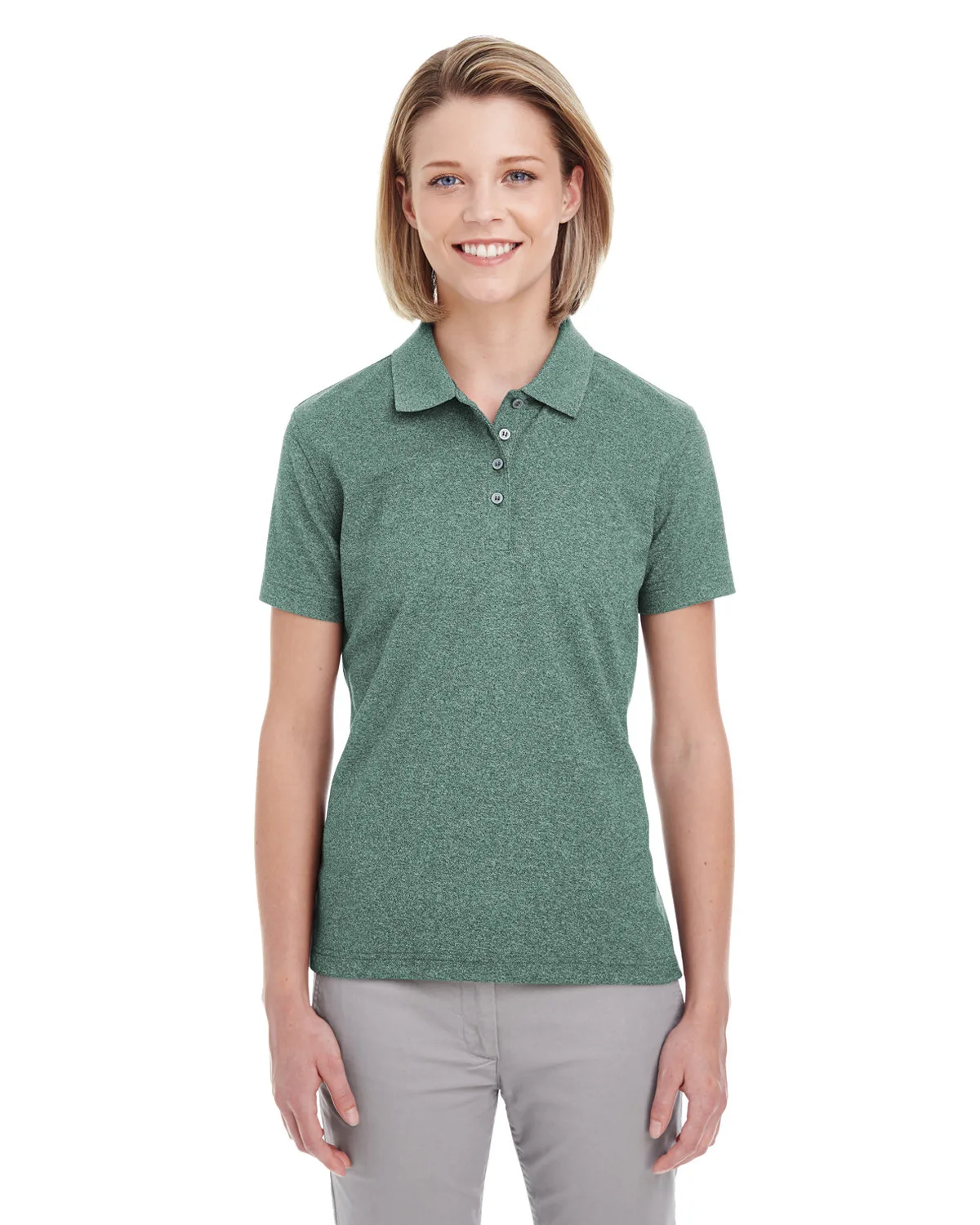 ULTRACLUB Ladies' Heathered Piqué Polo