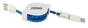 3-in-1 Retractable Fabric Charge-It™ Cable view 2