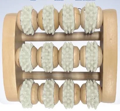 Health, Beauty & Fitness Wood Triple Bar Rolling Foot Massager