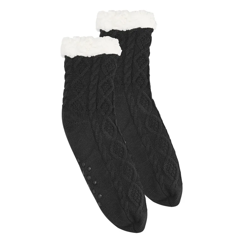 Cozy Cable Knit Slipper Socks view 3