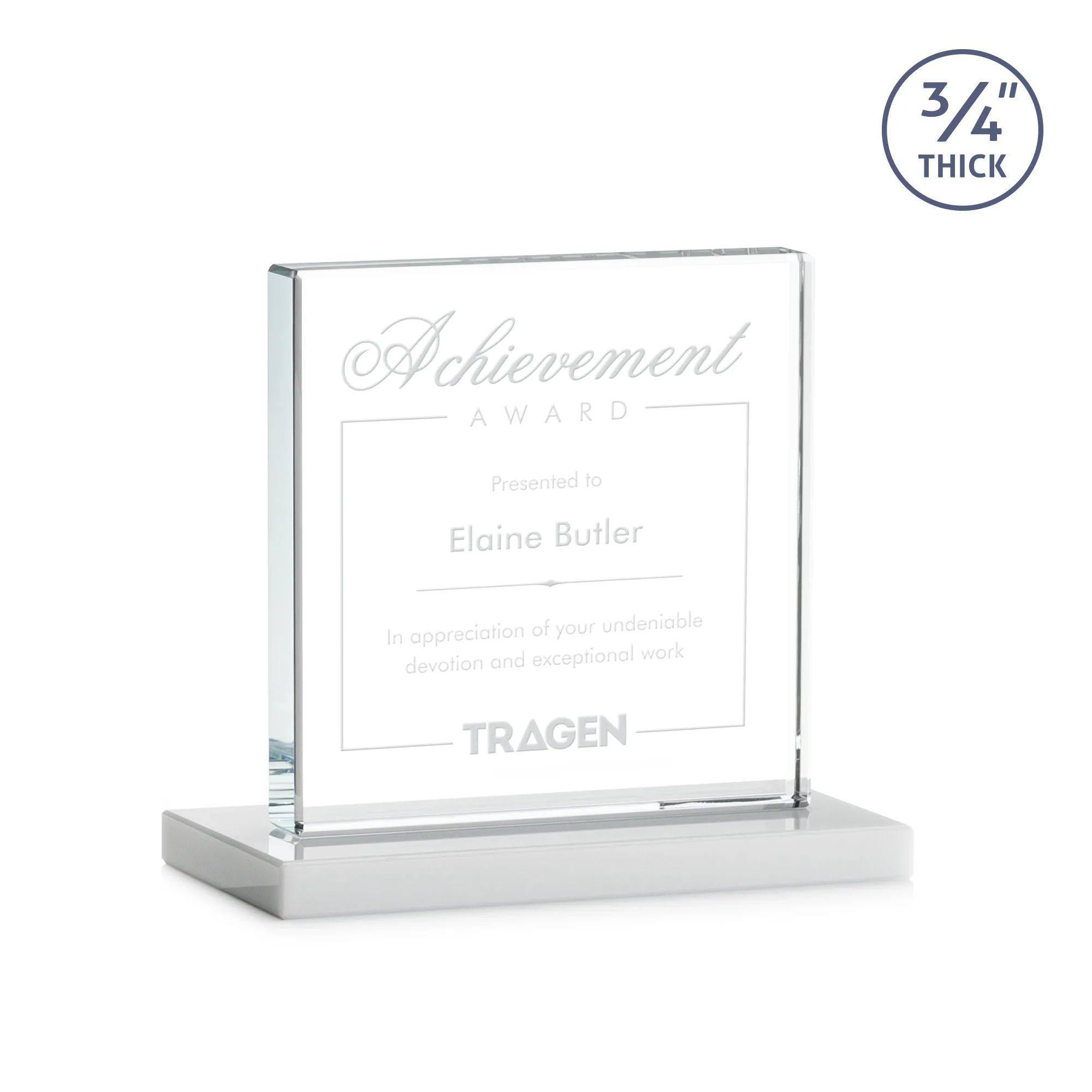 Deep Etch, Standard base, White, 6" x 5.375" x 3"