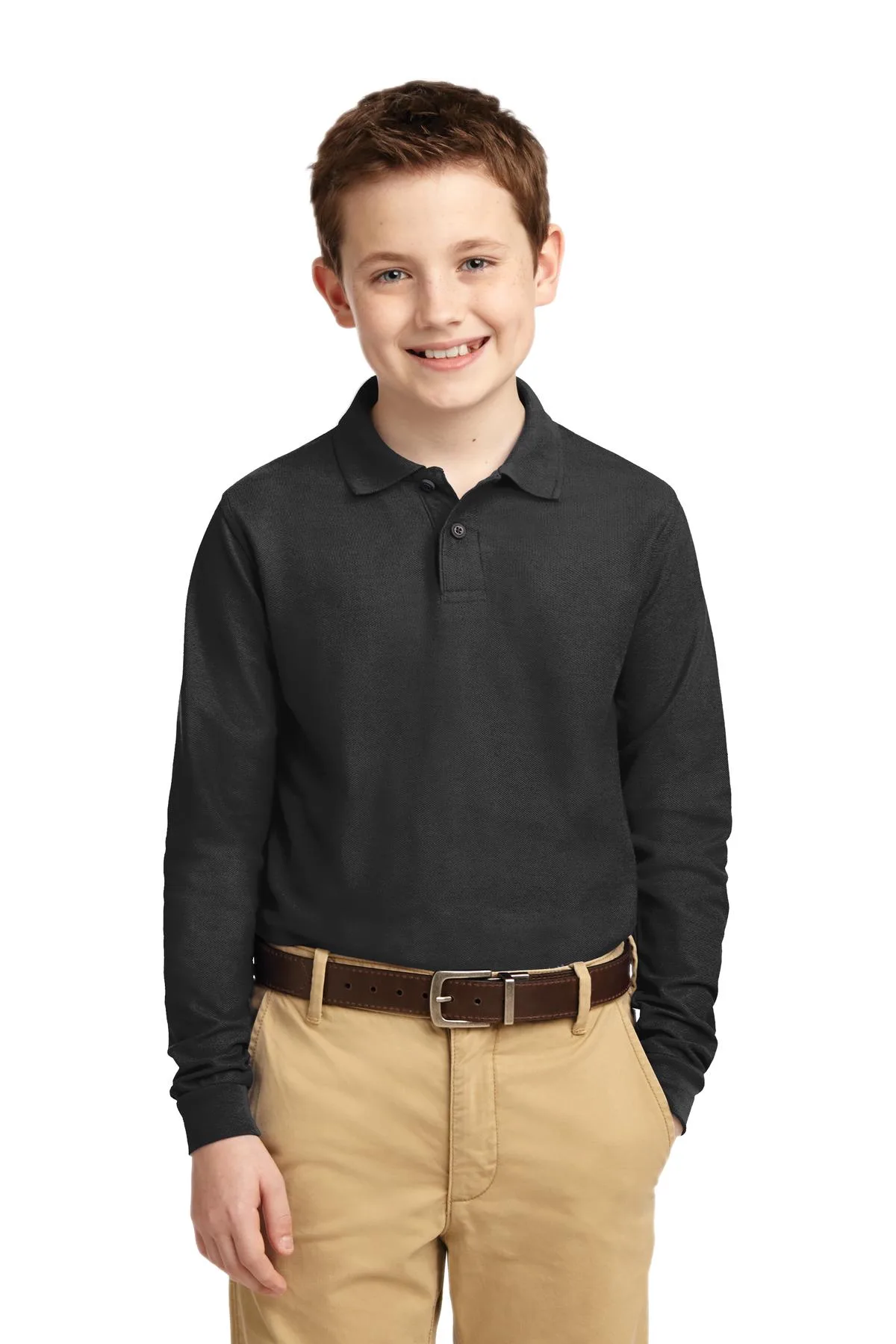 Port Authority® Youth Long Sleeve Silk Touch™ Polo.