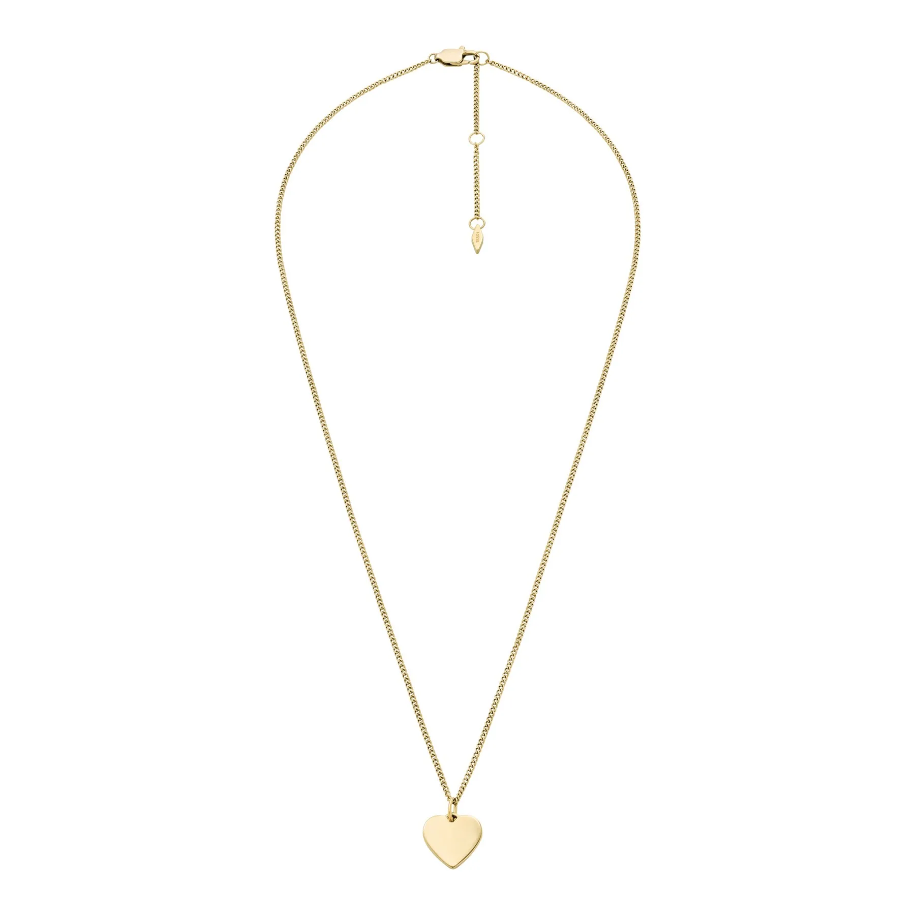 Fossil Drew Heart Gold-Tone Stainless Steel Necklace