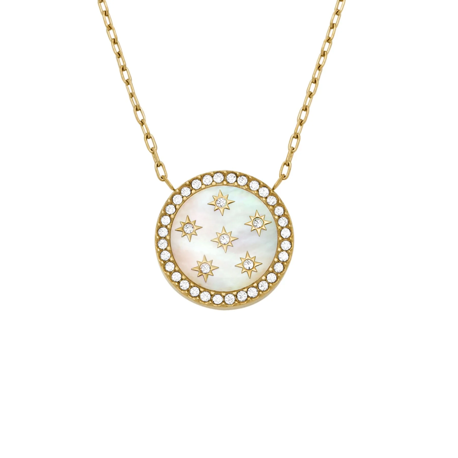 Fossil Merrit Northlight Gold-Tone Stainless Steel Pendant Necklace