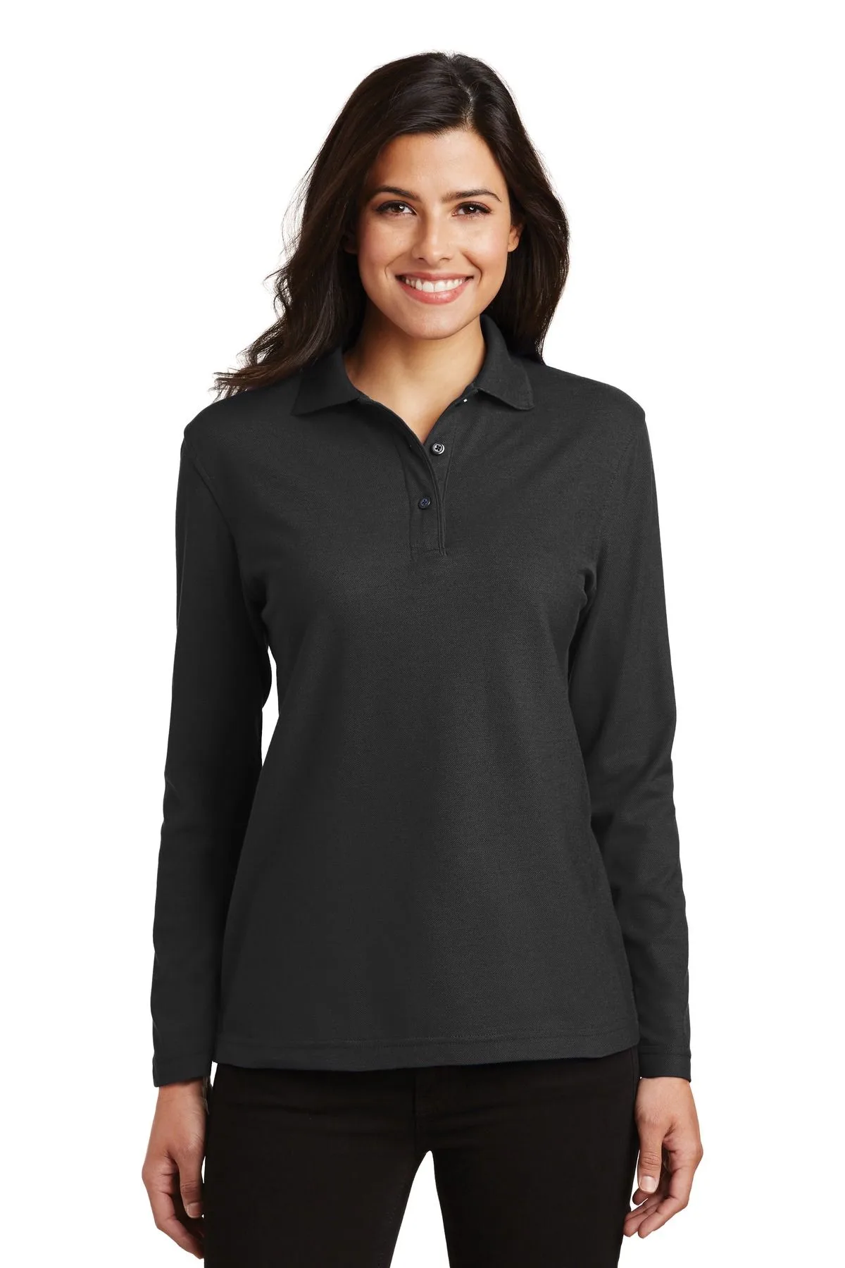 Port Authority® Women's Silk Touch™ Long Sleeve Polo. view 7