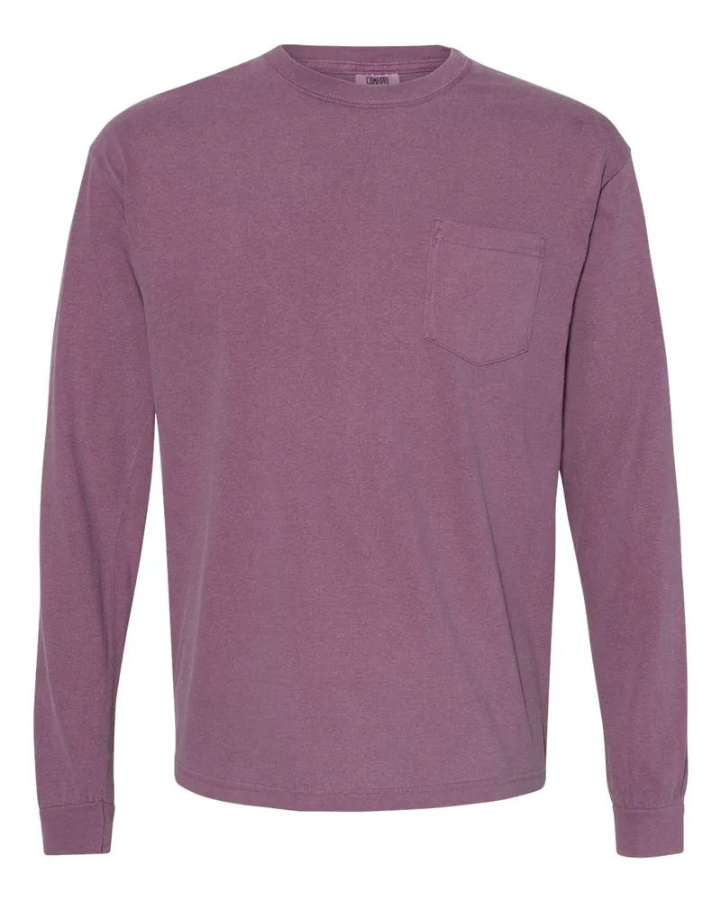 Comfort Colors® Unisex Garment-Dyed Heavyweight Long Sleeve Pocket T-Shirt view 3