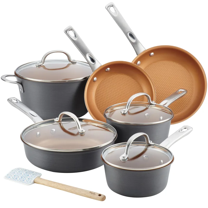 Ayesha Curry 11 Piece Home Collection Hard Anodized Cookware Set