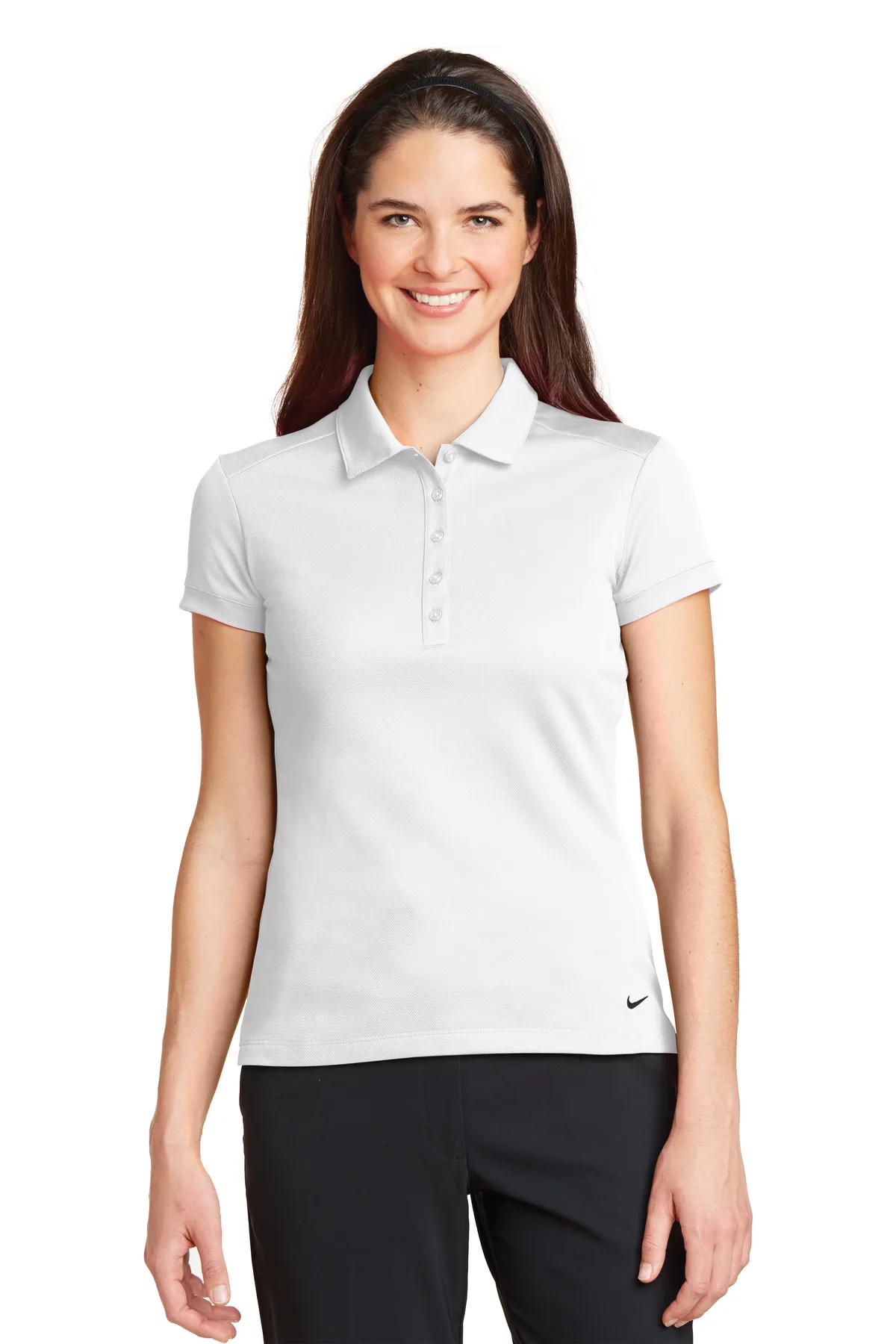 Nike Women's Dri-FIT Solid Icon Pique Modern Fit Polo. view 5