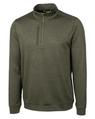 Cutter & Buck Stealth Heathered Mens Big and Tall Quarter Zip Pullover view 6