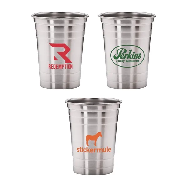 Suds 16 oz Stainless Steel Beer Cups