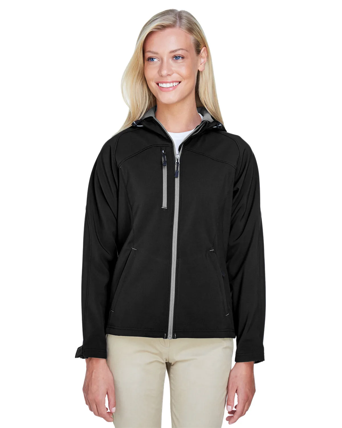 NORTH END® Women's Prospect Two-Layer Fleece Bonded Soft Shell Hooded Jacket