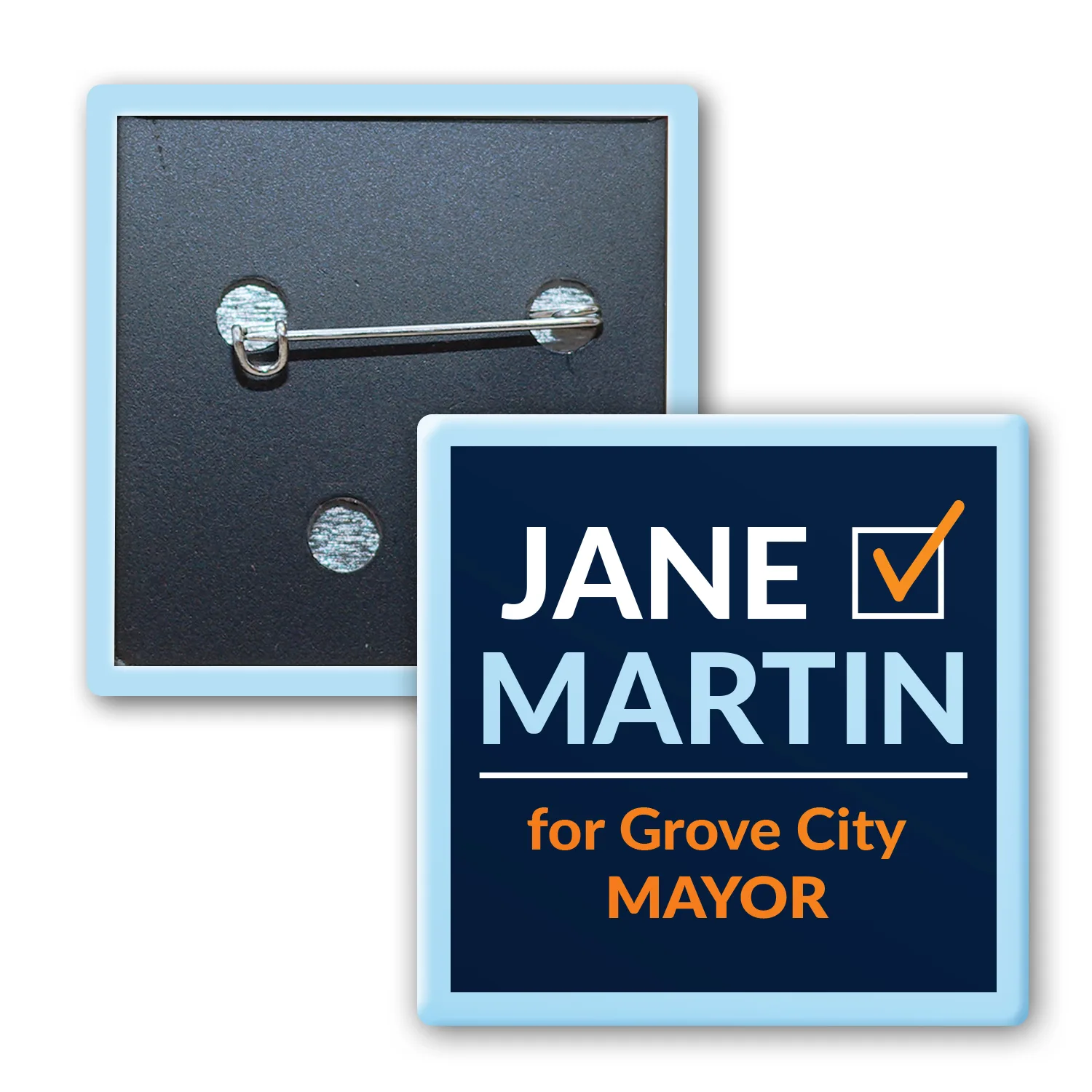 Square Button w/ Pin