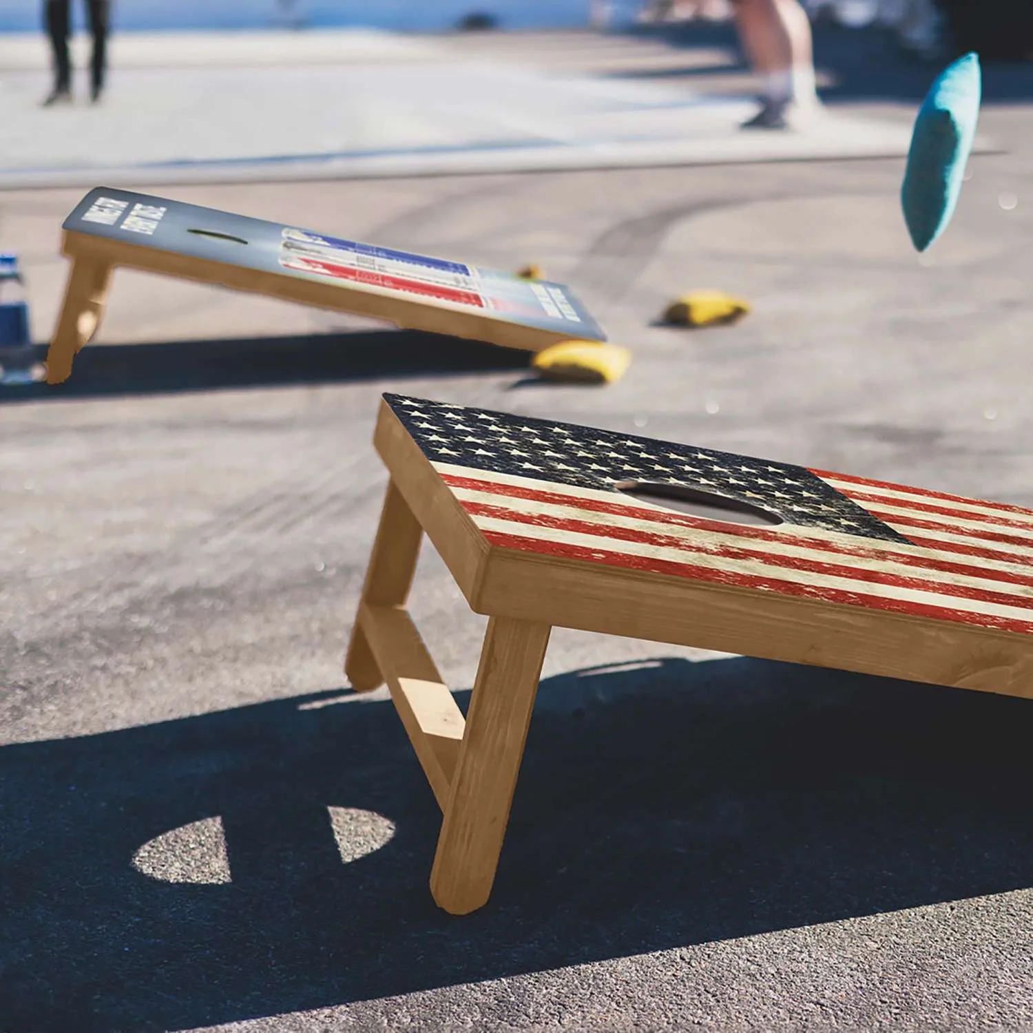 Wood Cornhole Plus with 8 Dye Sublimated Bean Bags view 4