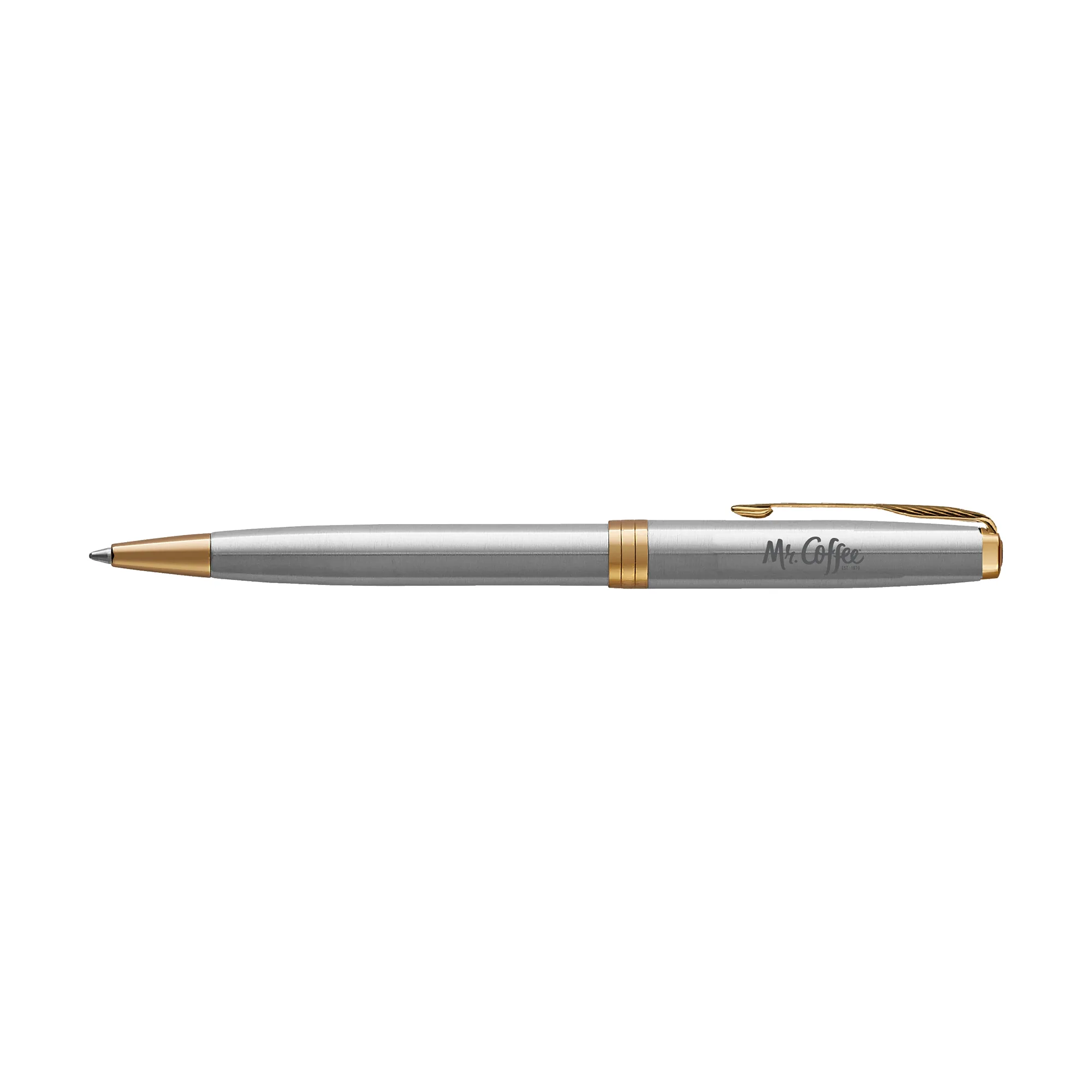 Parker Sonnet Ballpoint - Stainless Steel - Gold Trim