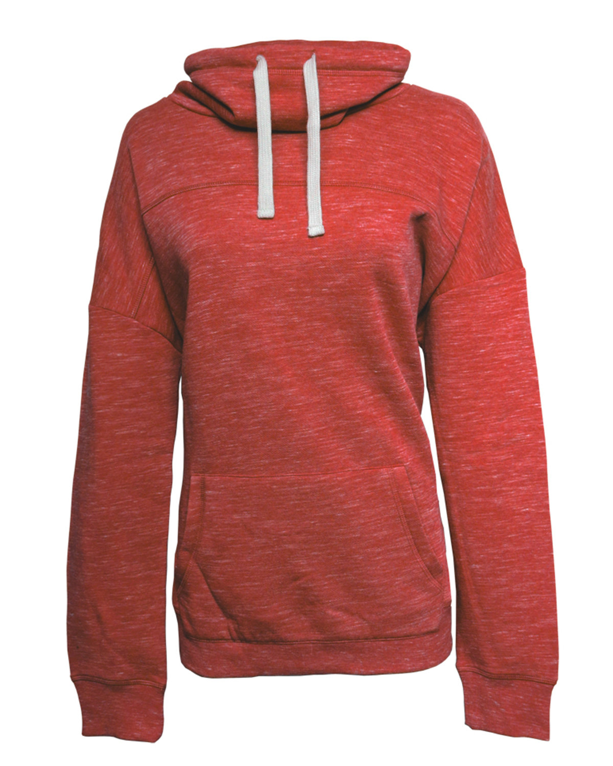 J AMERICA Ladies' Melange Fleece Cowl Neck Sweatshirt
