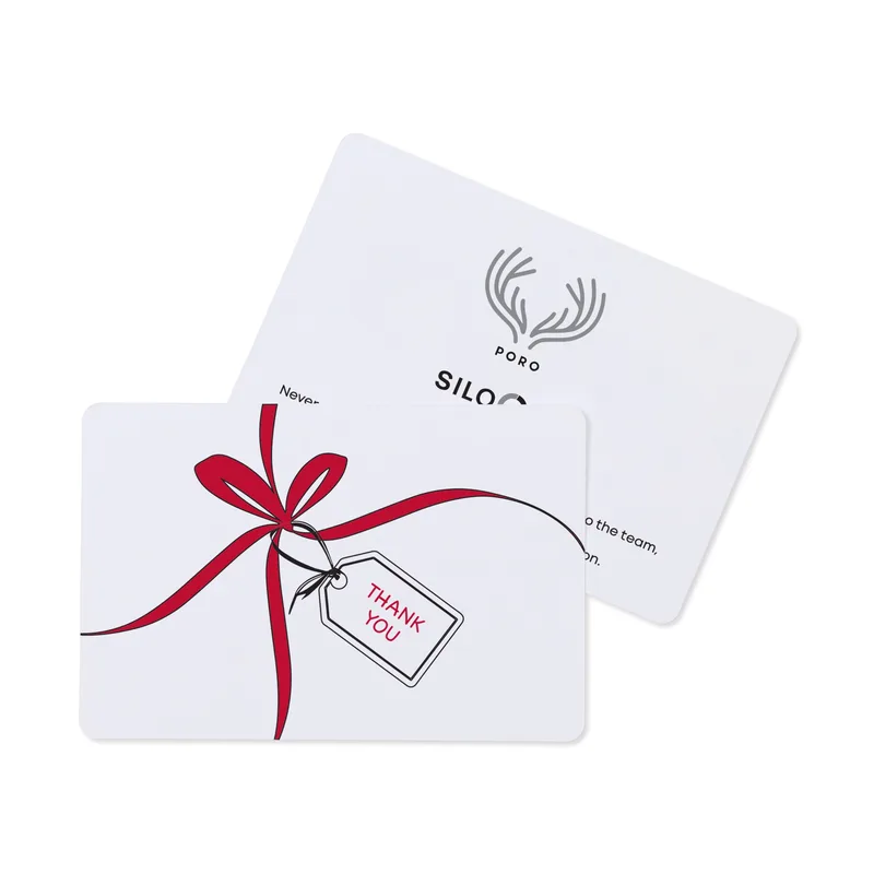Tied with Thanks & Cheer Greeting Card - White