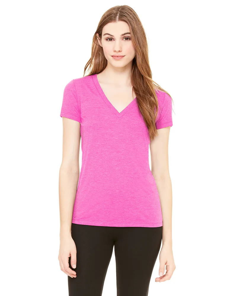 BELLA+CANVAS Ladies' Triblend Short-Sleeve Deep V-Neck T-Shirt view 2