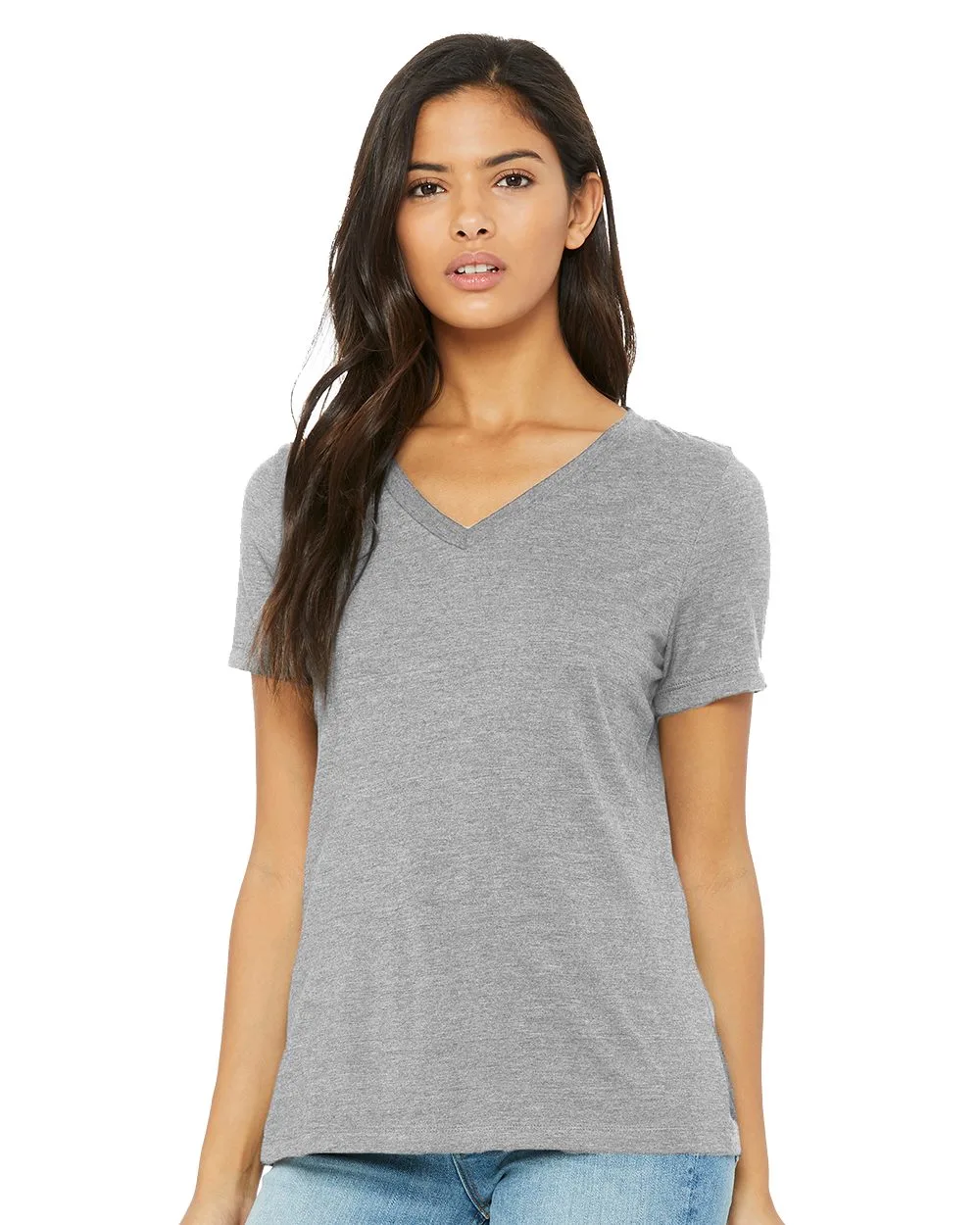 Bella+Canvas® Women's Relaxed Heather CVC V-Neck T-Shirt view 2