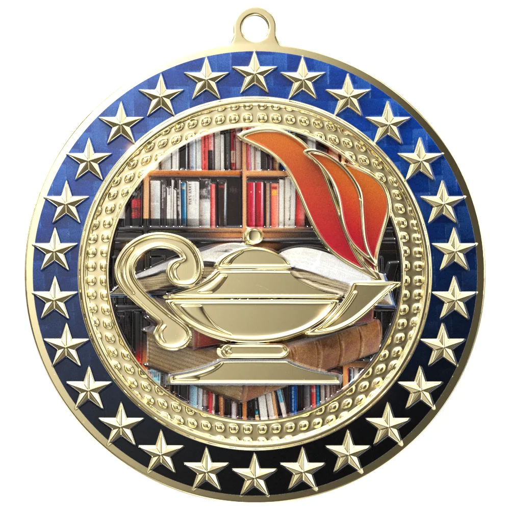 Radiant Star Book & Lamp Medal