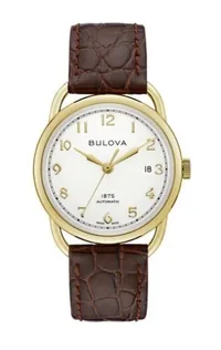 Citizen® Joseph Bulova Commodore Men's Leather Strap Watch w/Ivory White Dial