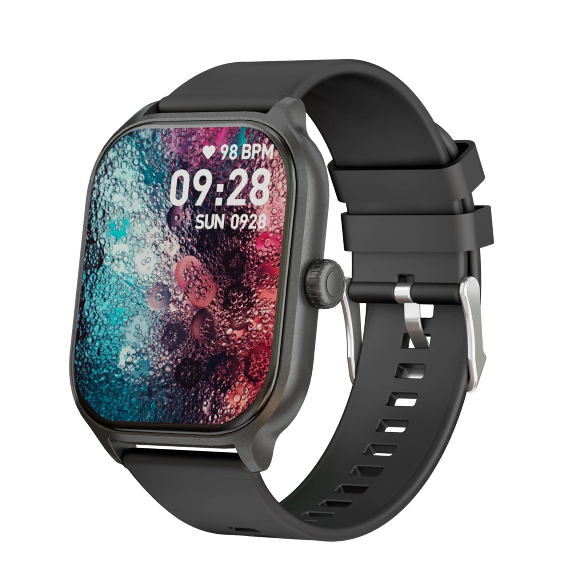 Supersonic Sxw 2" Touchscreen Bt Smartwatch W/ Heart Rate Monitor Black