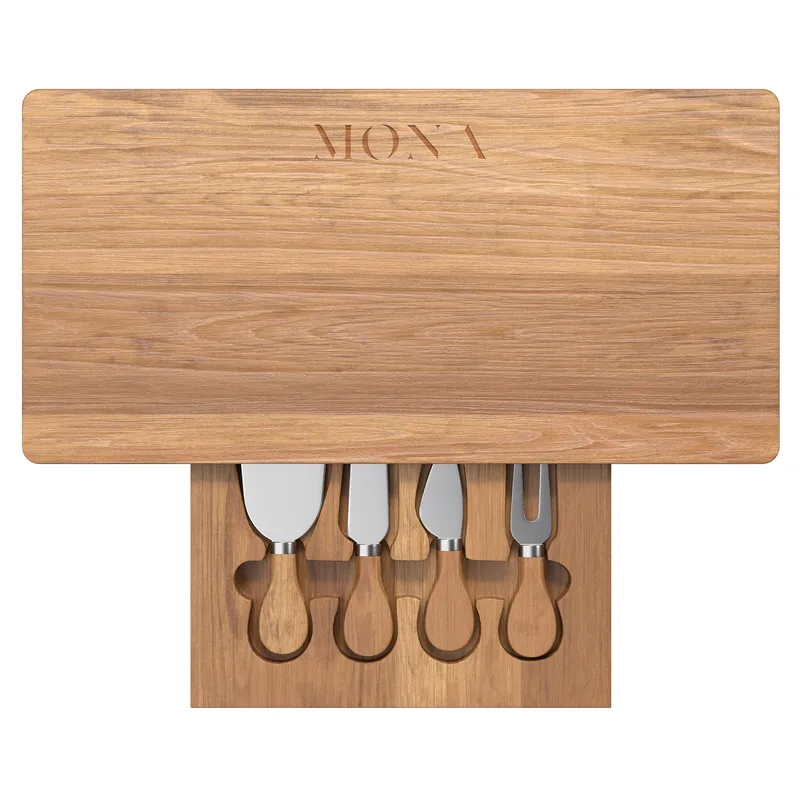 Monroe Cutting Board And Cheese Knife Set