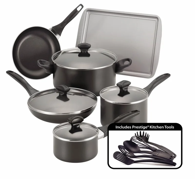 Farberware 15 Piece Black Nonstick Cookware