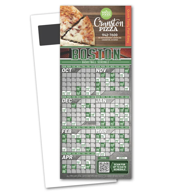 Basketball Schedule Magnetic Stick Up Card