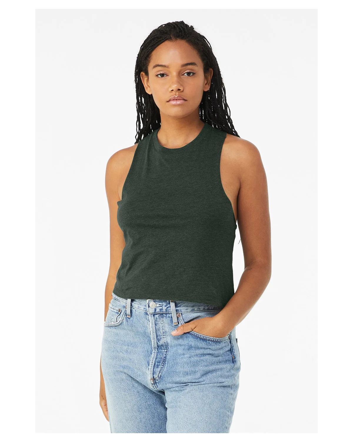 BELLA+CANVAS Ladies' Racerback Cropped Tank view 4