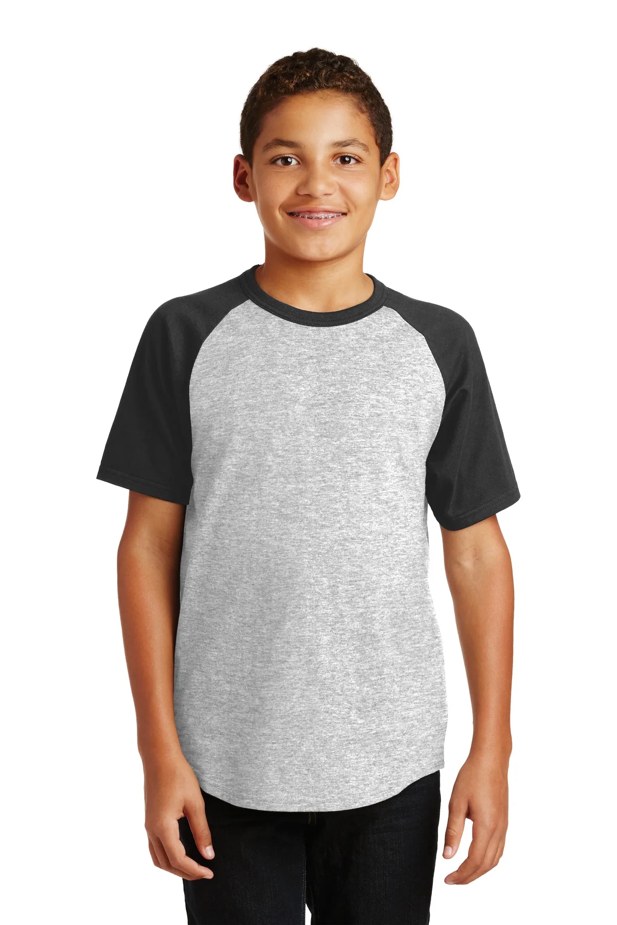 Sport-Tek® Youth Short Sleeve Colorblock Raglan Jersey.