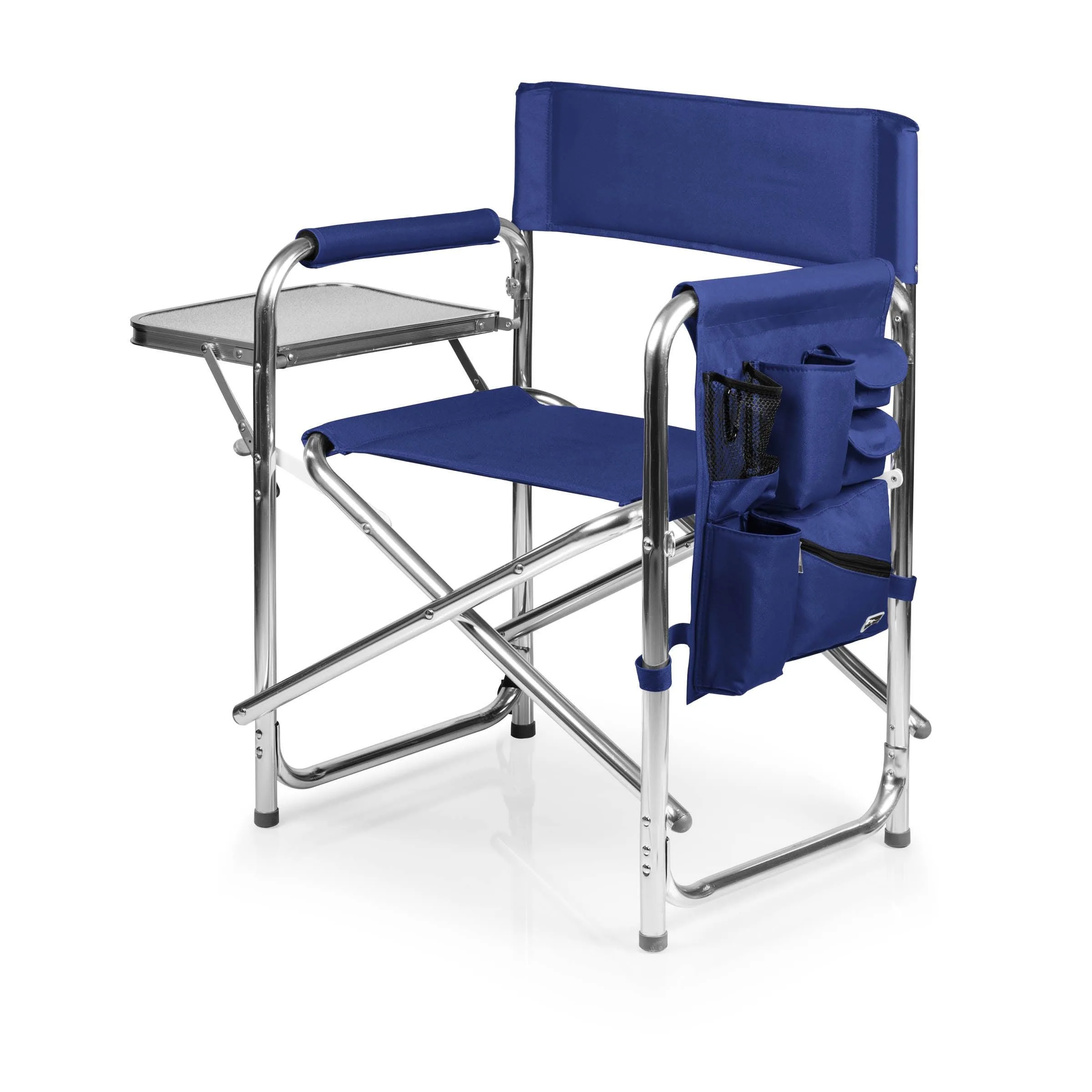 Oniva Folding Sports Chair W/ Side Table Navy