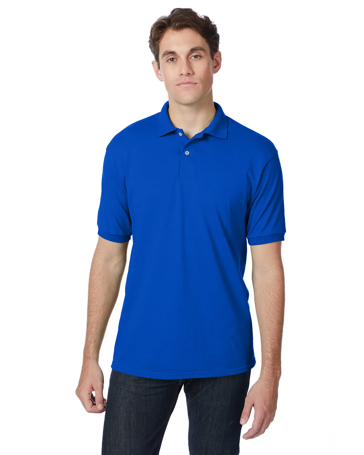 Hanes Printables Adult EcoSmart® Jersey Knit Polo view 7
