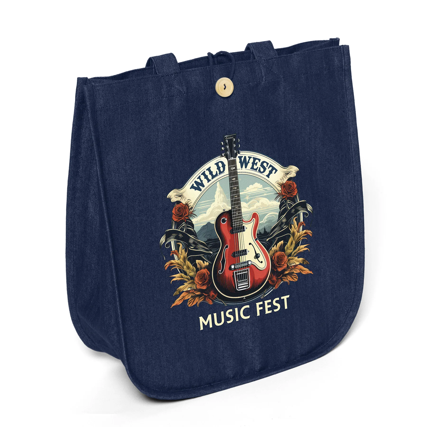 Dark-Wash Denim Blue Logo
