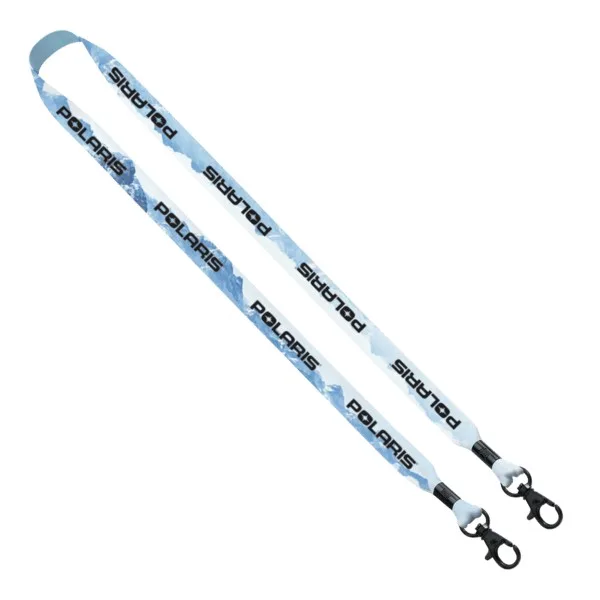 3/4" Double Ended Dye-Sublimated Lanyard with Metal Crimp and Metal Lobster view 2