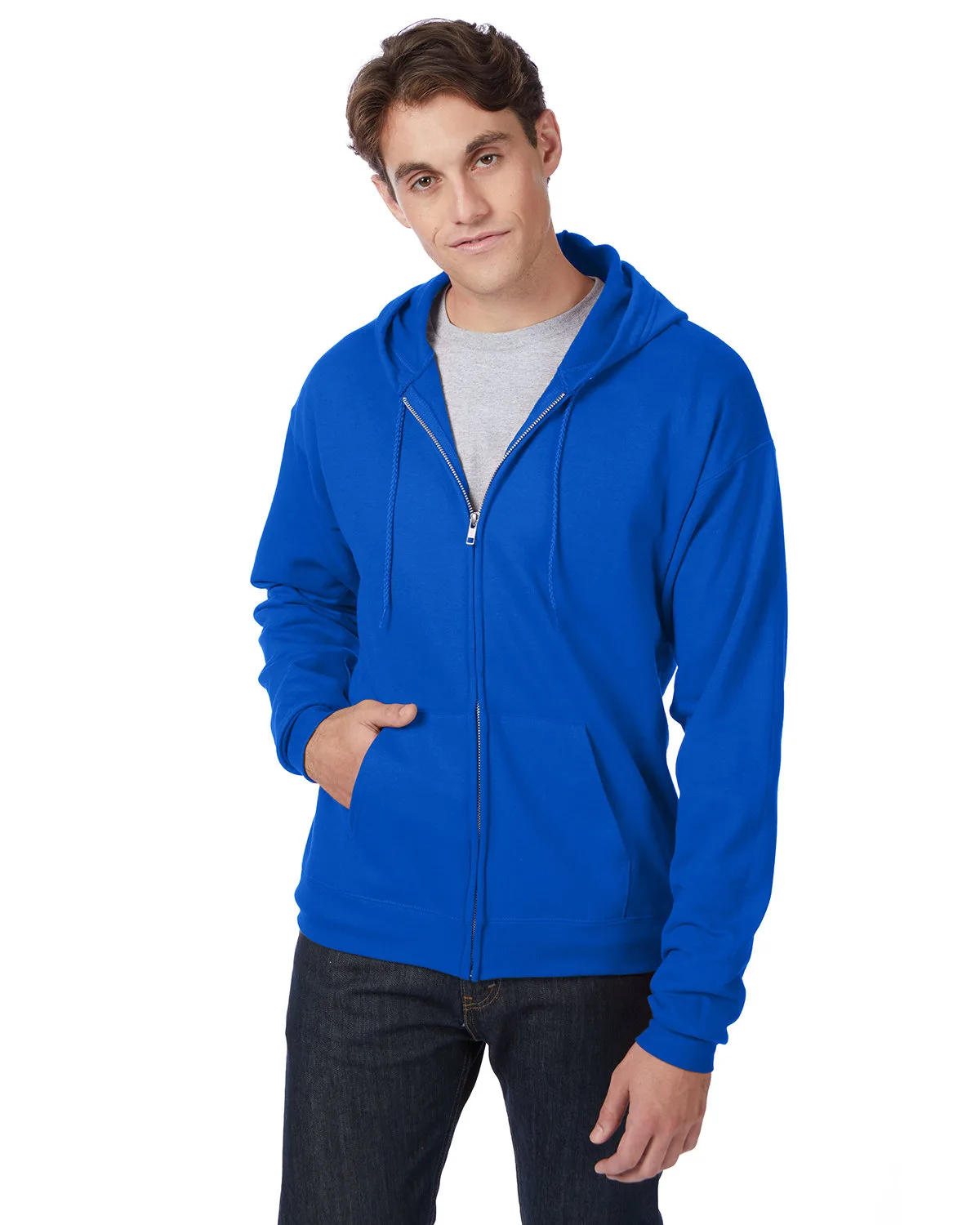 Hanes Printables Adult EcoSmart® Full-Zip Hooded Sweatshirt view 5