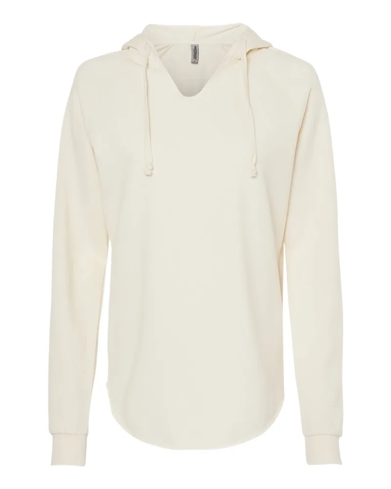 Independent Trading Co.® Women's Lightweight California Wave Wash Hooded Sweatshirt view 4