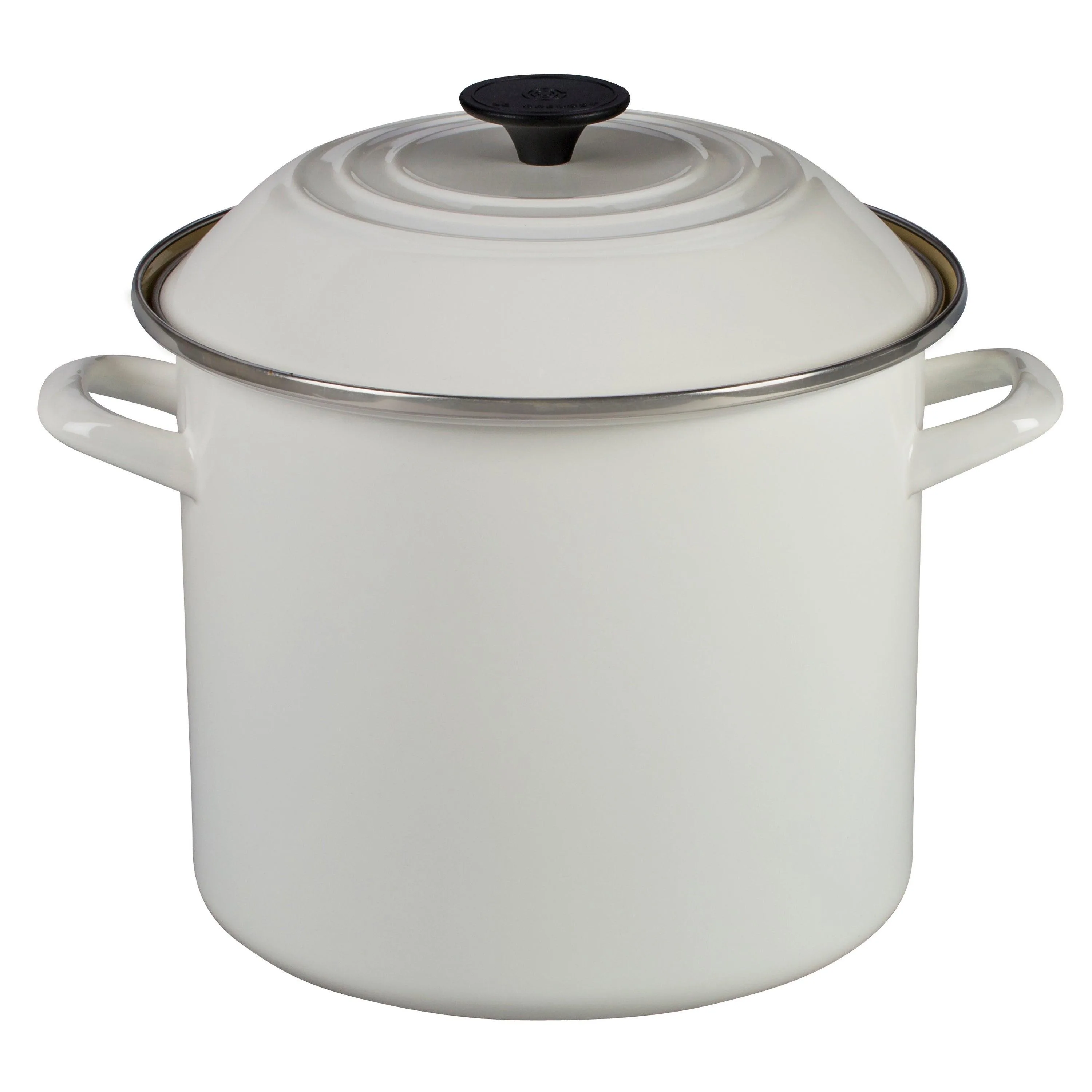 Le Creuset 10Qt Enamel On Steel Covered Stockpot White