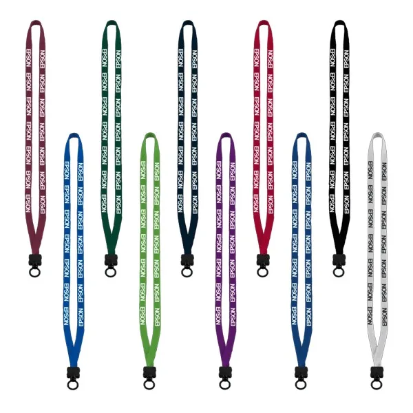 1/2" Cotton Lanyard with Plastic Clamshell & O-Ring