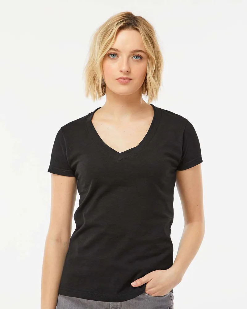 Tultex® Women's Fine Jersey V-Neck Short Sleeve T-Shirt