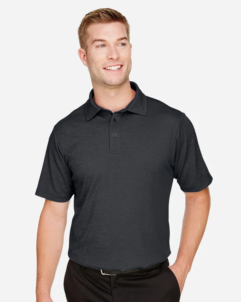 Devon and Jones® Men's CrownLux Performance® Address Mélange Short Sleeve Polo Shirt view 2