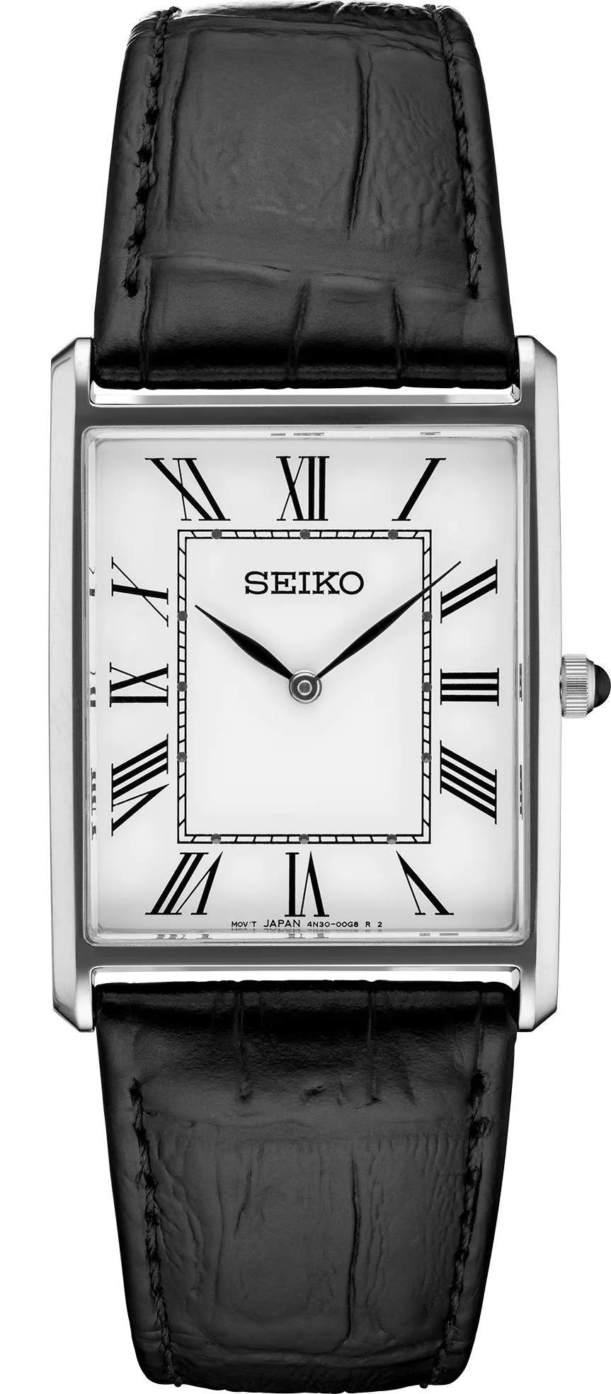 Seiko Watch Men's Essentials Collection Stainless Steel Retangle Case