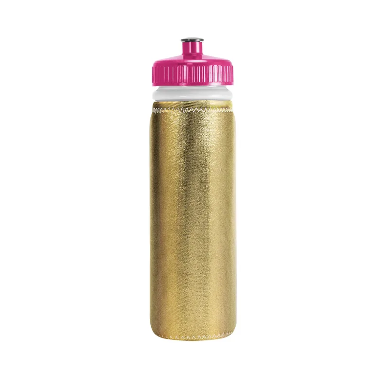 22 Oz. Van Metro Metallic Sport Bottle w/Sleeve & Push-Pull Lid view 2