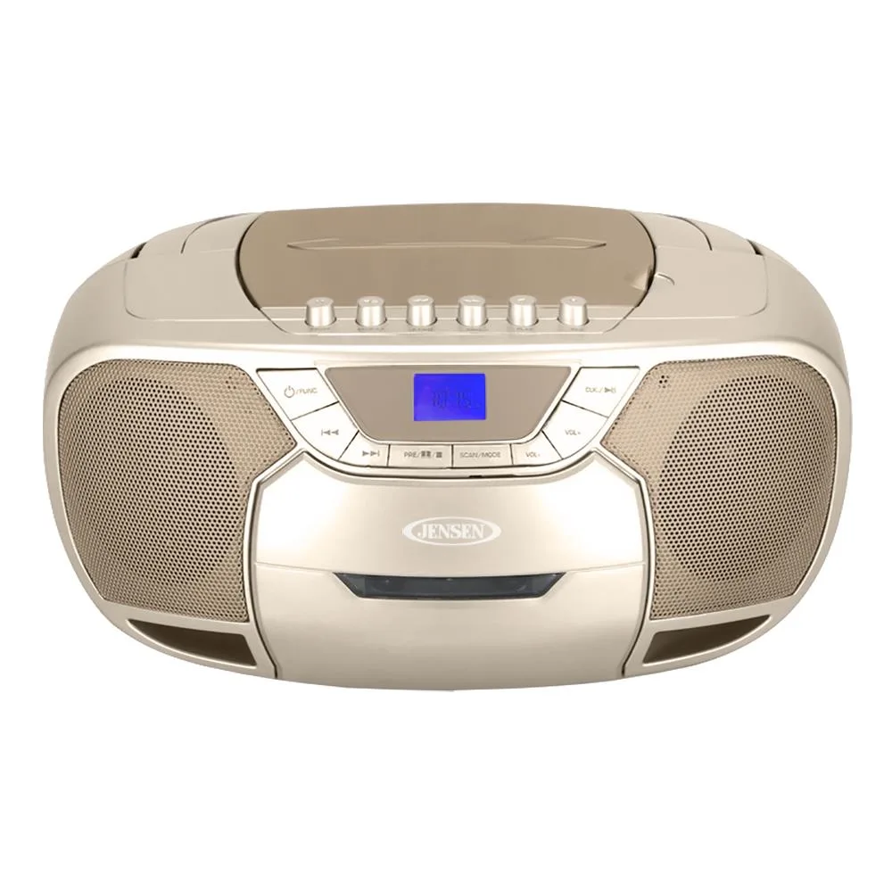 Jensen Audio Portable Bluetooth Stereo Compact Disc Cassette Player w/Am/Fm Radio