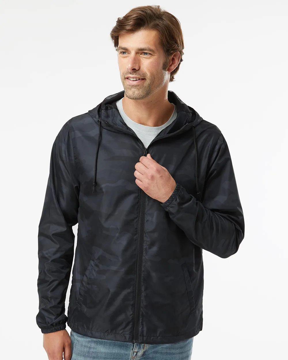 Independent Trading Co.® Men's Lightweight Windbreaker Full-Zip Jacket view 2