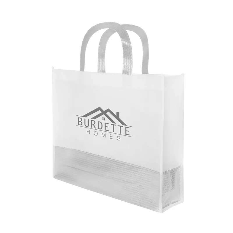 Flair Metallic Accent Non-woven Tote Bag view 2