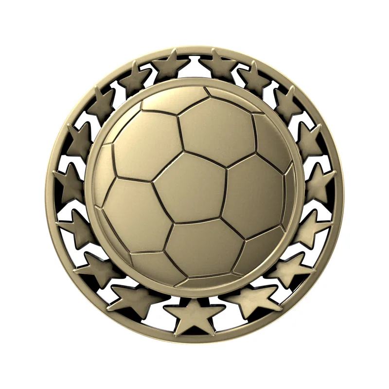 Antique Soccer Star Medal (2-1/2")