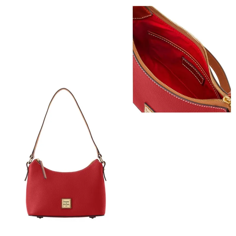 Dooney & Bourke Red Pebble Grain Baguette